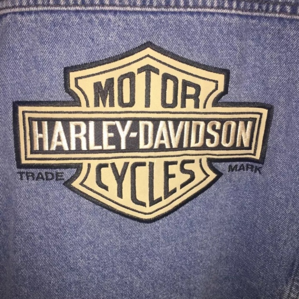 Harley Davidson Men’s Denim Vest Jacket, Size XL